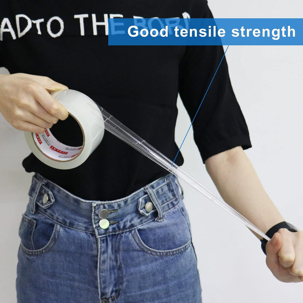 Heavy Duty Transparent Packing Tape,6 Rolls with Refillable Dispenser,Industrial Grade Packaging Tape for Shipping