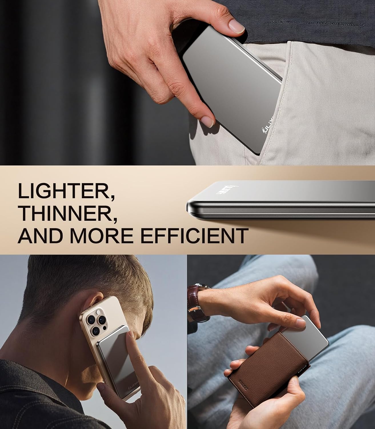 [0.3" Ultra Slim] [Alloy-Made] ULiXWH for Magsafe Portable Charger for iPhone, 2026 Upgrade 5000mAh Fast Charging