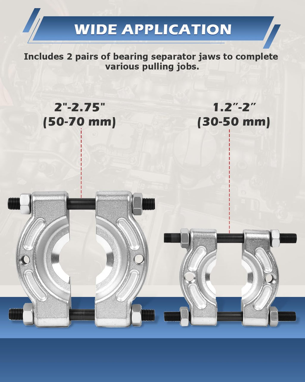 12pcs Bearing Separator Puller Set, Heavy Duty 5 Ton Capacity 2" and 3" Bearings Splitters Puller Kit