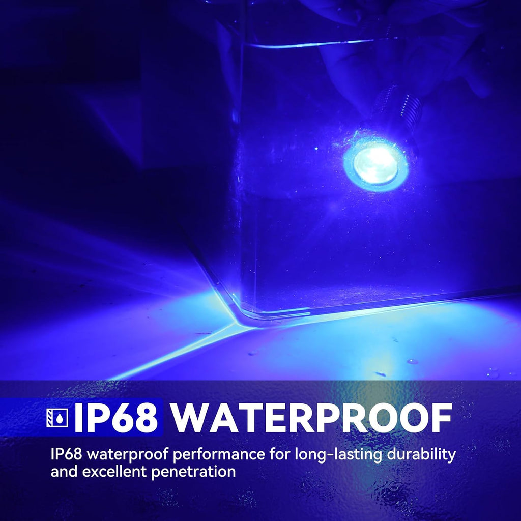 Marine LED Boat Interior Lights, 12V-24V, 4PCS Blue, IP68