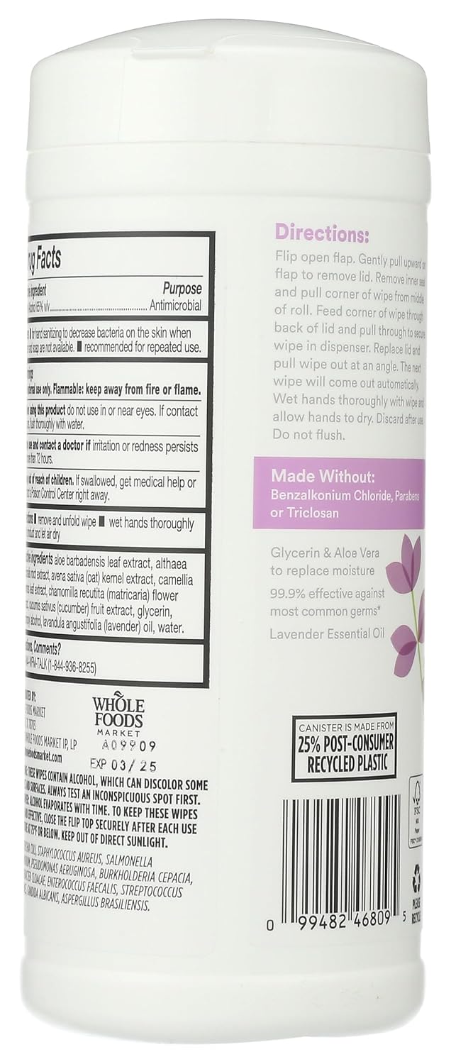 Lavender Hand Sanitizing Wipes, 40 Count
