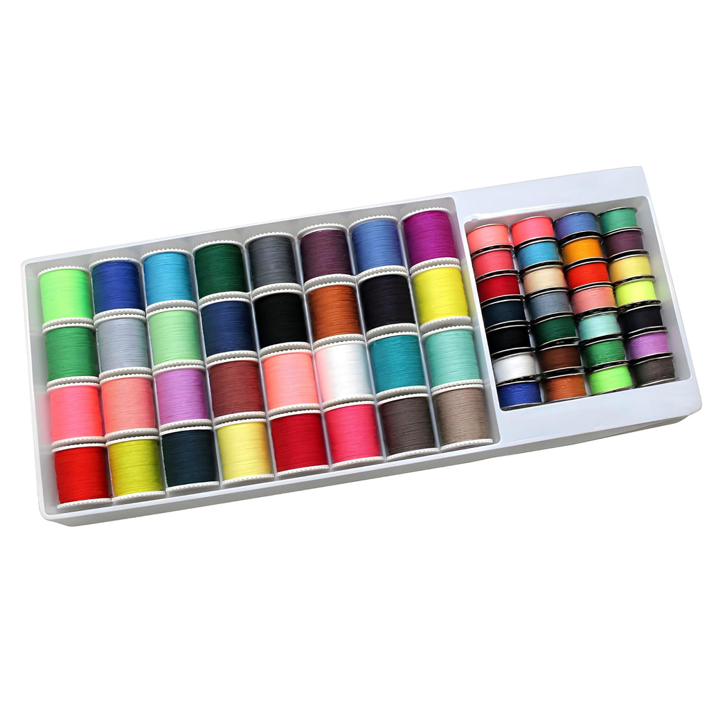60 Pcs Bobbins Sewing Thread Kit Polyester Mini Bobbins and Thread Spools for Hand & Machine Sewing for Mom Grandma