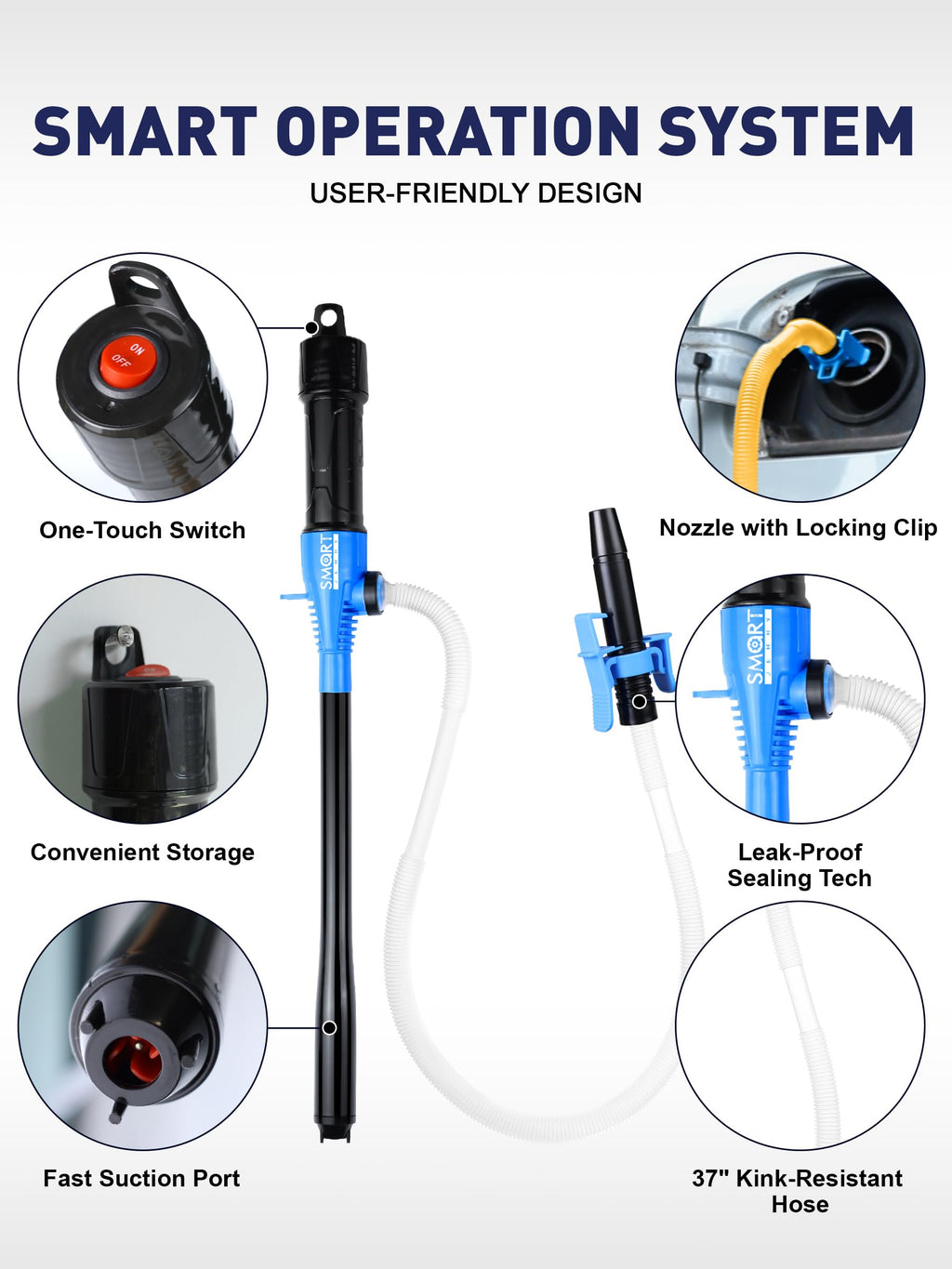 Cordless Fuel Transfer Pump, Battery Powered Fluid Transfer Pump, Max 3 GPM