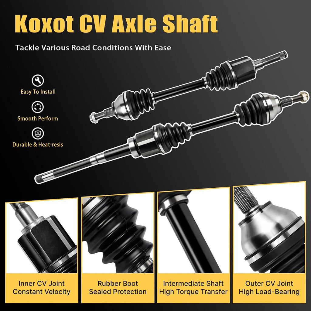 2PCS Front CV Axle Shaft Assembly Compatible with Ford Escape 2013 2014 2015 2016 2017 2018 2019 L4 1.5L 1.6L AWD, Driver and Passenger Side, OE# NCV11164 NCV11167