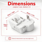 2Pin Refrigerator Overload Protector PTC Starter Relay Compressor | Fits Danby, Haier, Midea mini fridge and freezer