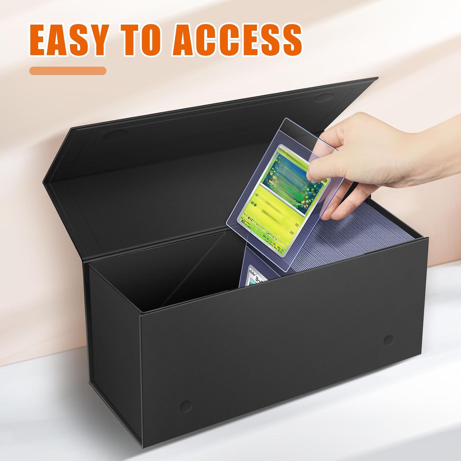 Semi Rigid Card Holder, Magnetic and Semi Rigid Card Storage Box – 1ct, Black