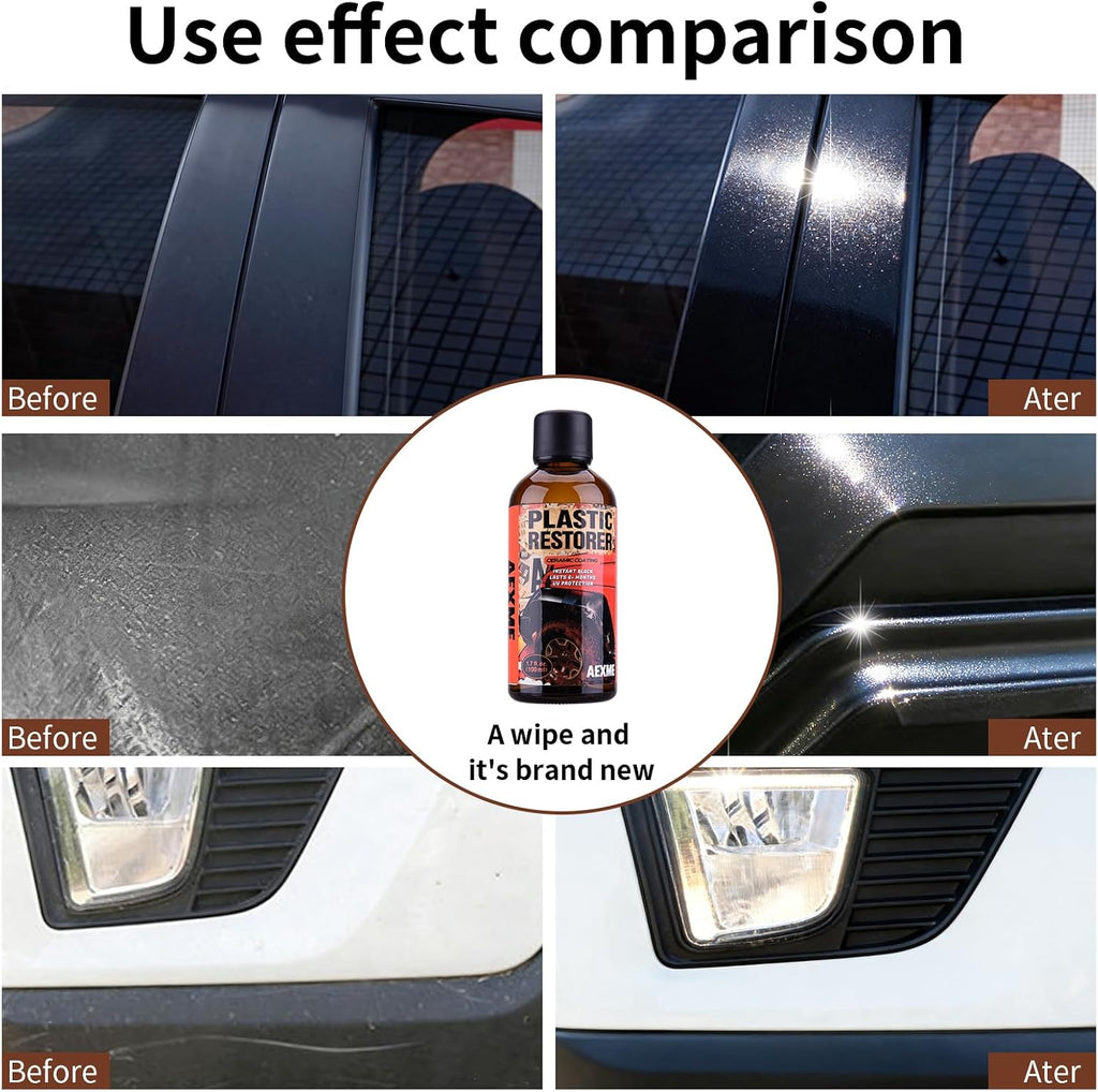 Car Plastic Restorer - Ceramic Crystal Coating Technology, Quickly Repair Fading Bumpers, Plastic and Rubber, Back to