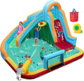 Inflatable Water Slide for Kids, 6 in 1 Kids Water Park for Backyard w/680w Blower, Long Slide, Splash Pool, Soccer