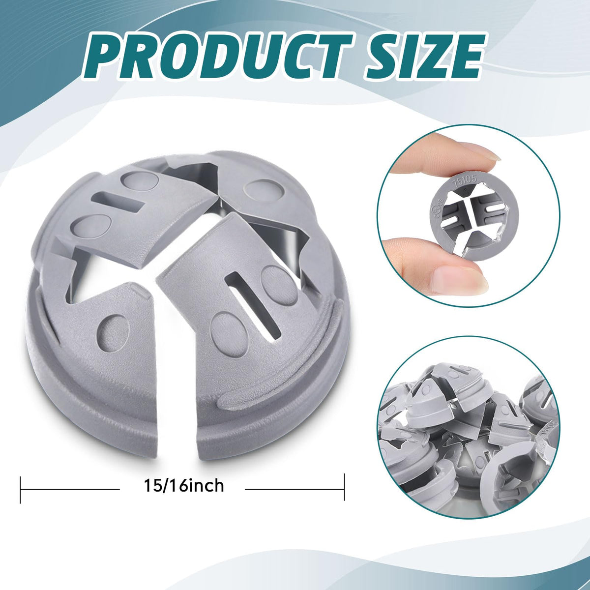 Sintuff 500 Pcs 3/8 in. - 1/2 in. Push in Cable Connector Bulk