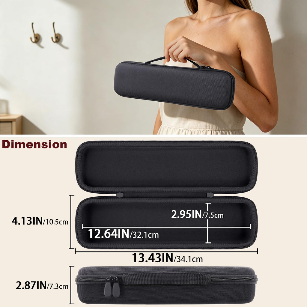 for TYMO CURLPRO Automatic Rotating Curling Iron Hard Travel Case, Black