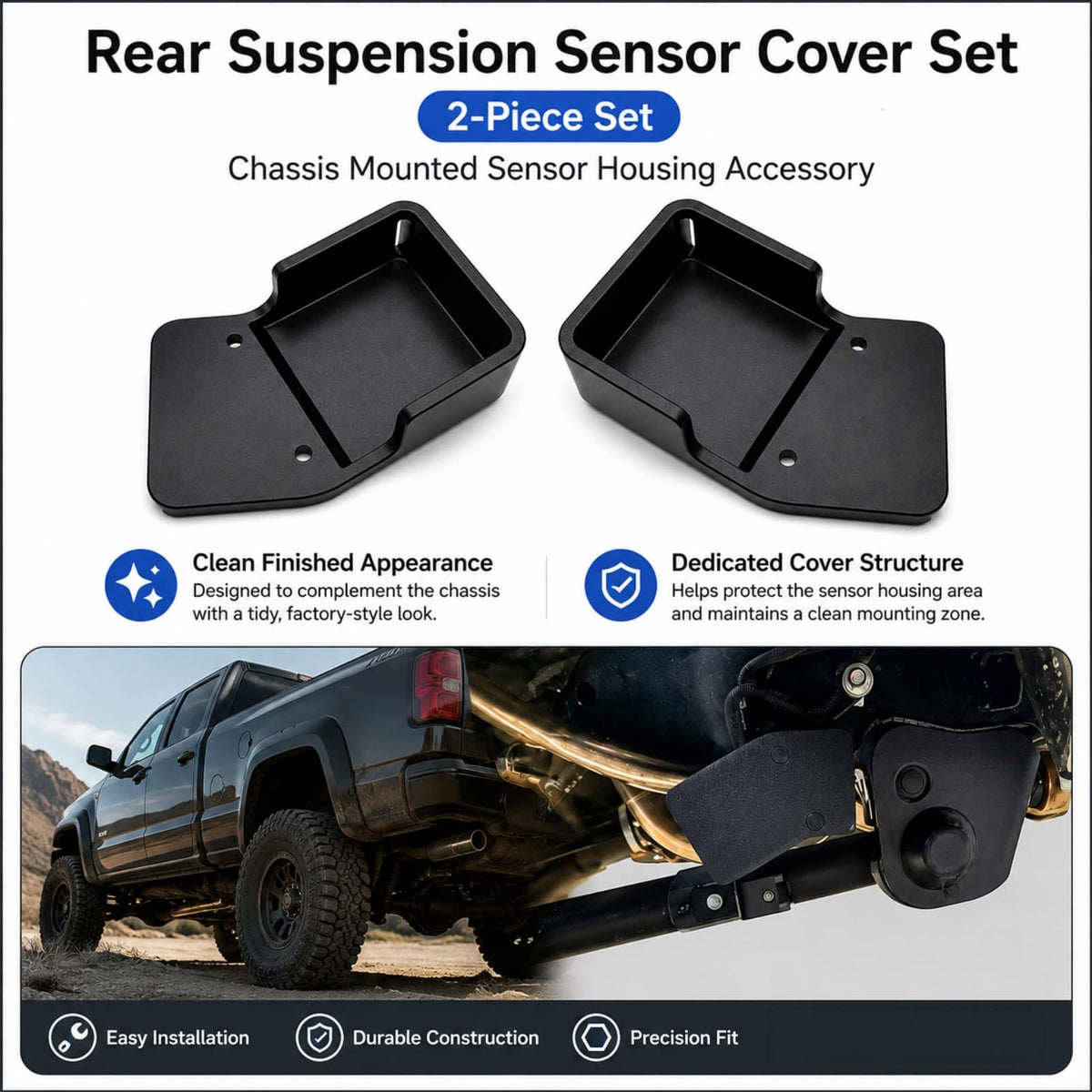Rear Suspension Height Sensor Cover Set Compatible with Ford Ranger RaptorGreen