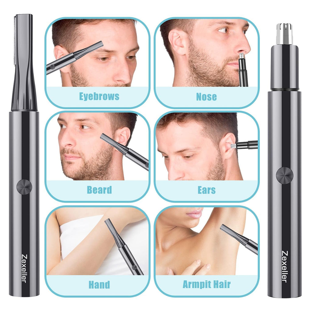 Electric Nose Hair Trimmer Eyebrow Trimmer for Men Women, 7-in-1 Painless Facial Grooming Kit, USB Rechargeable IPX7