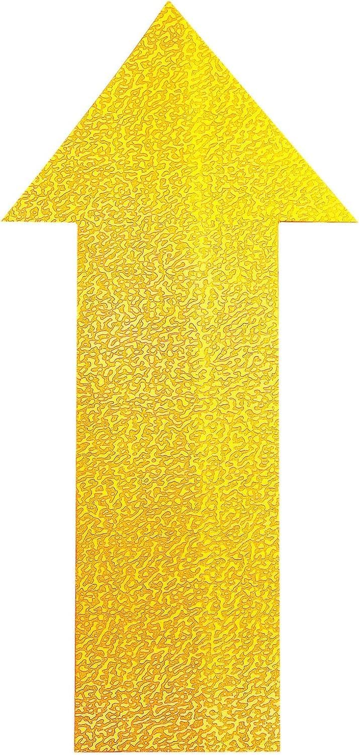 Floor Marking Tape, Arrow, Self-Adhesive, Yellow, 10 Pack