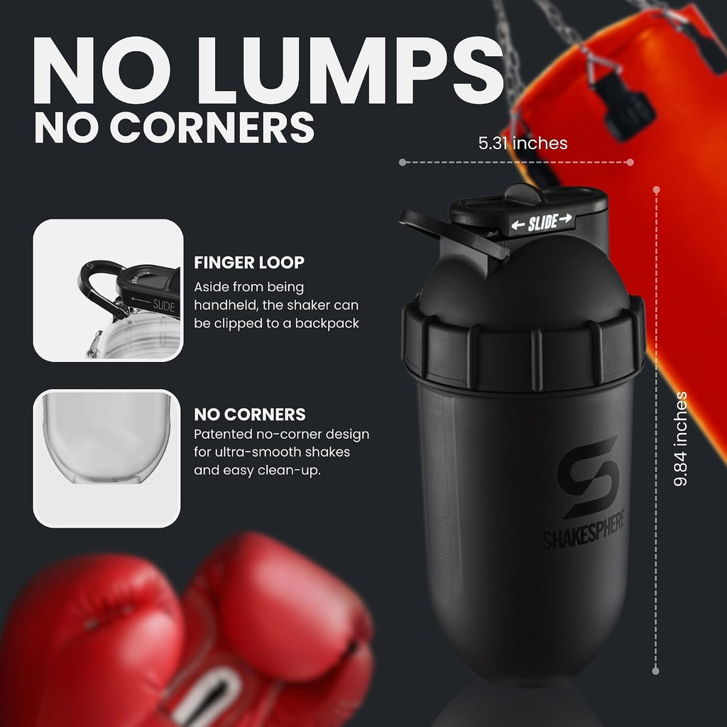 Shaker Bottle - 24oz Leak Proof Protein Shaker Bottle for Pre Workout, Smoothie, and Powder Drink Mixes, No-Blade