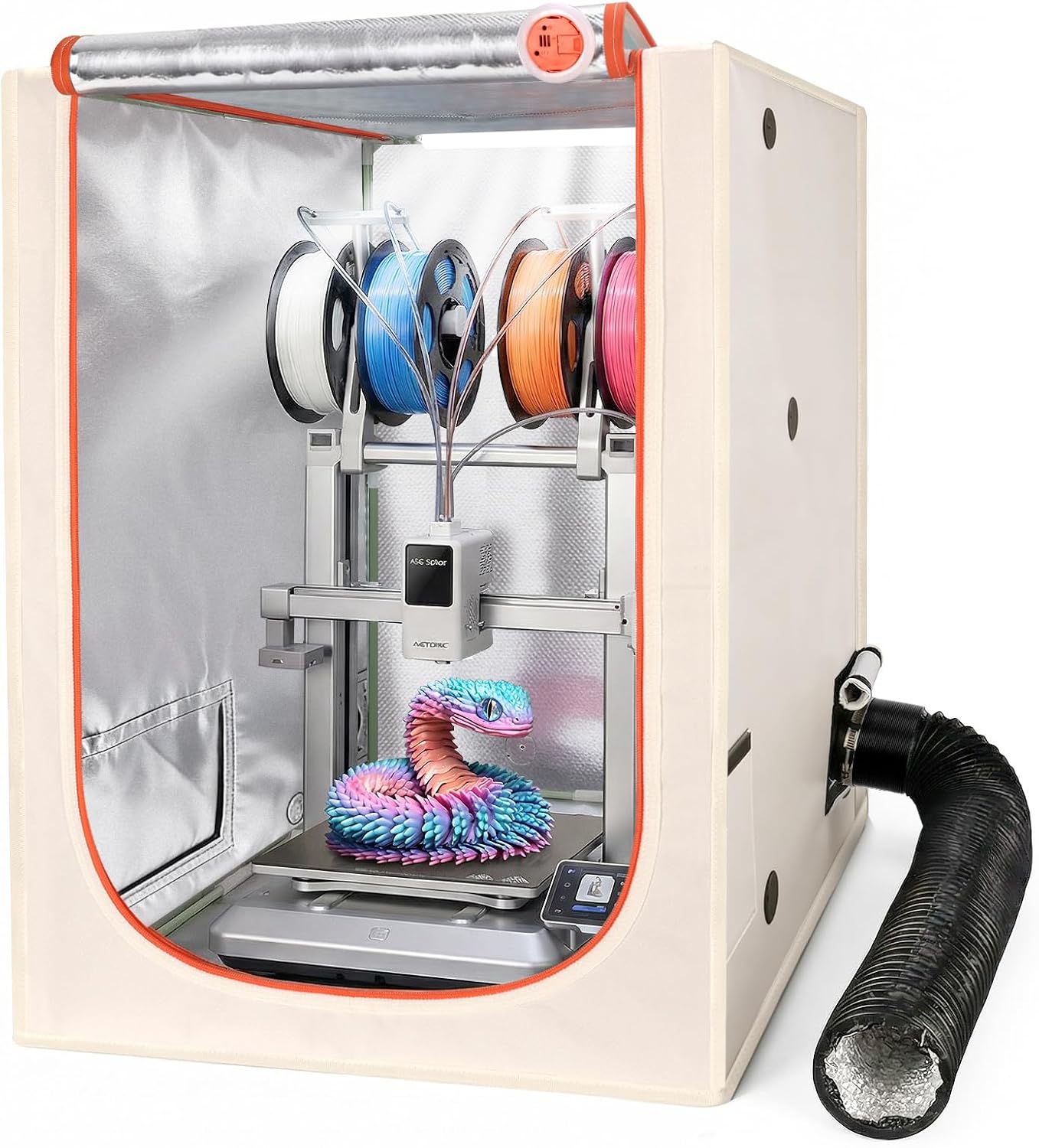 3D Printer Tent Enclosure for Anycubic Kobra X, Upgraded Large Cover with Ventilation & LED Light - Dustproof