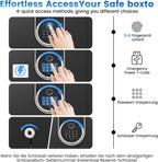 Small Smart Biometric Safe Box for Home, (7.87"D x 12.2"W x 7.87"H) | Mini Safes with Anti-Theft Dual Alerts, Mute