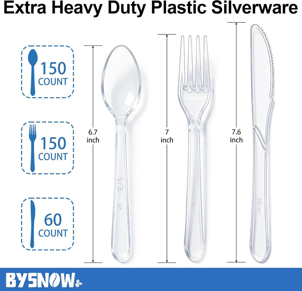 360 Count Extra Heavy Duty Plastic Silverware Disposable Plasticware