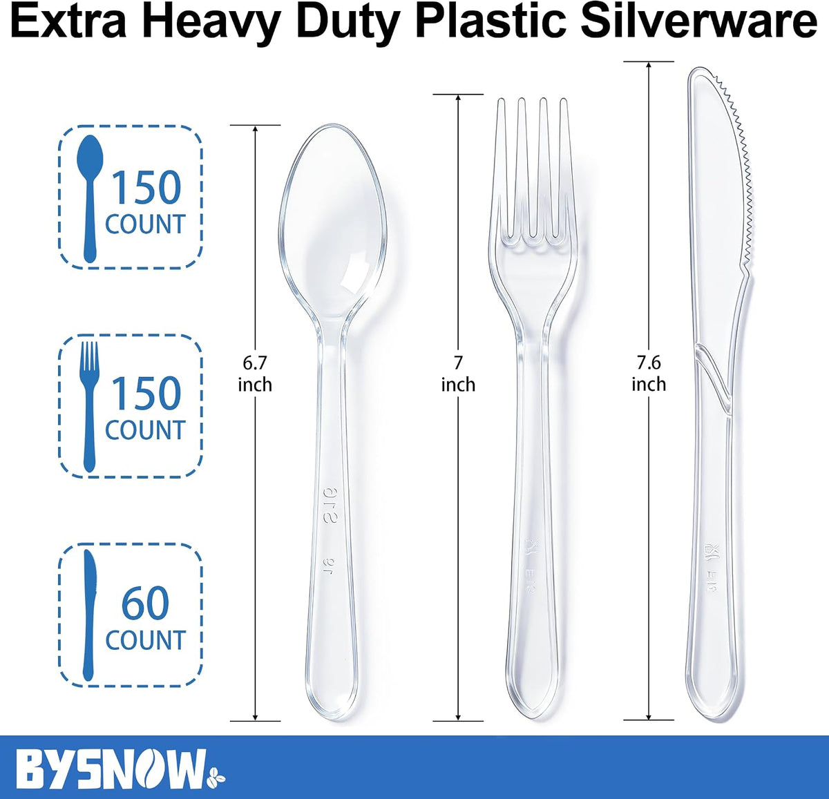 360 Count Extra Heavy Duty Plastic Silverware Disposable Plasticware