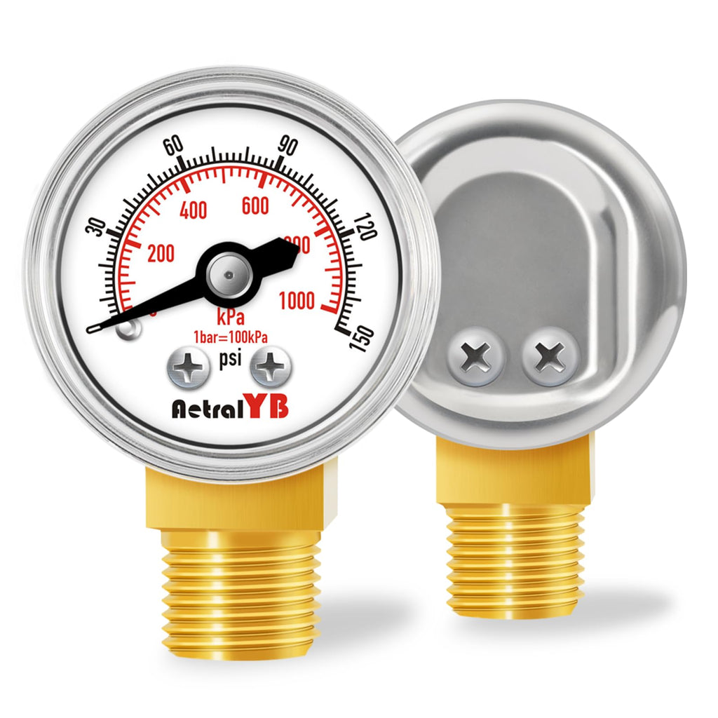 AetralYB 1-Inch Mini Pressure Gauge, 0-150 PSI,1/8” NPT Bottom Mount