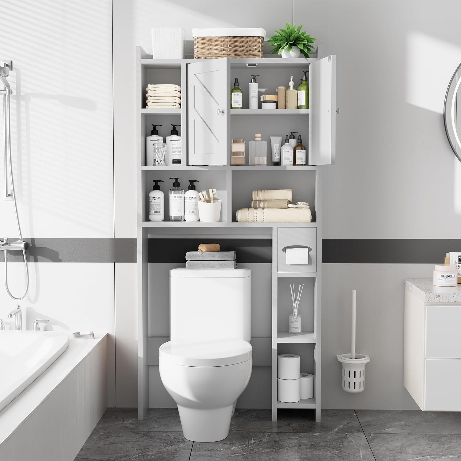 Over the Toilet Storage Cabinet, Freestanding Storage Cabinet Over Toilet, Bathroom Storages Organizer Cabinets with