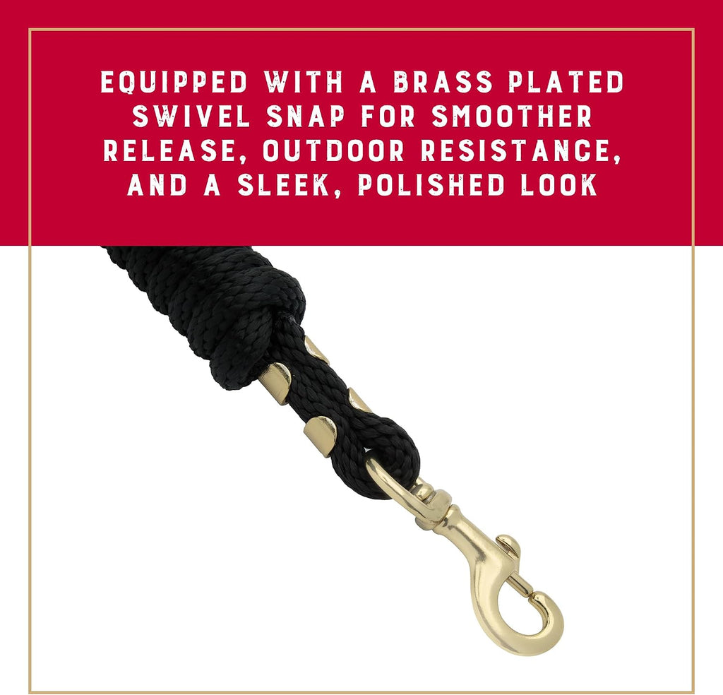 8' Horse Lead Rope with Brass-Plated Snap