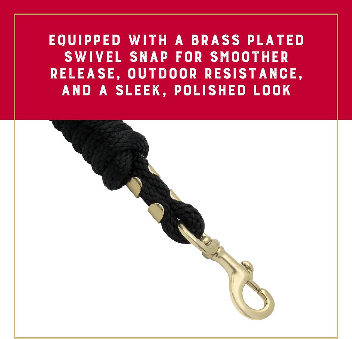 8' Horse Lead Rope with Brass-Plated Snap