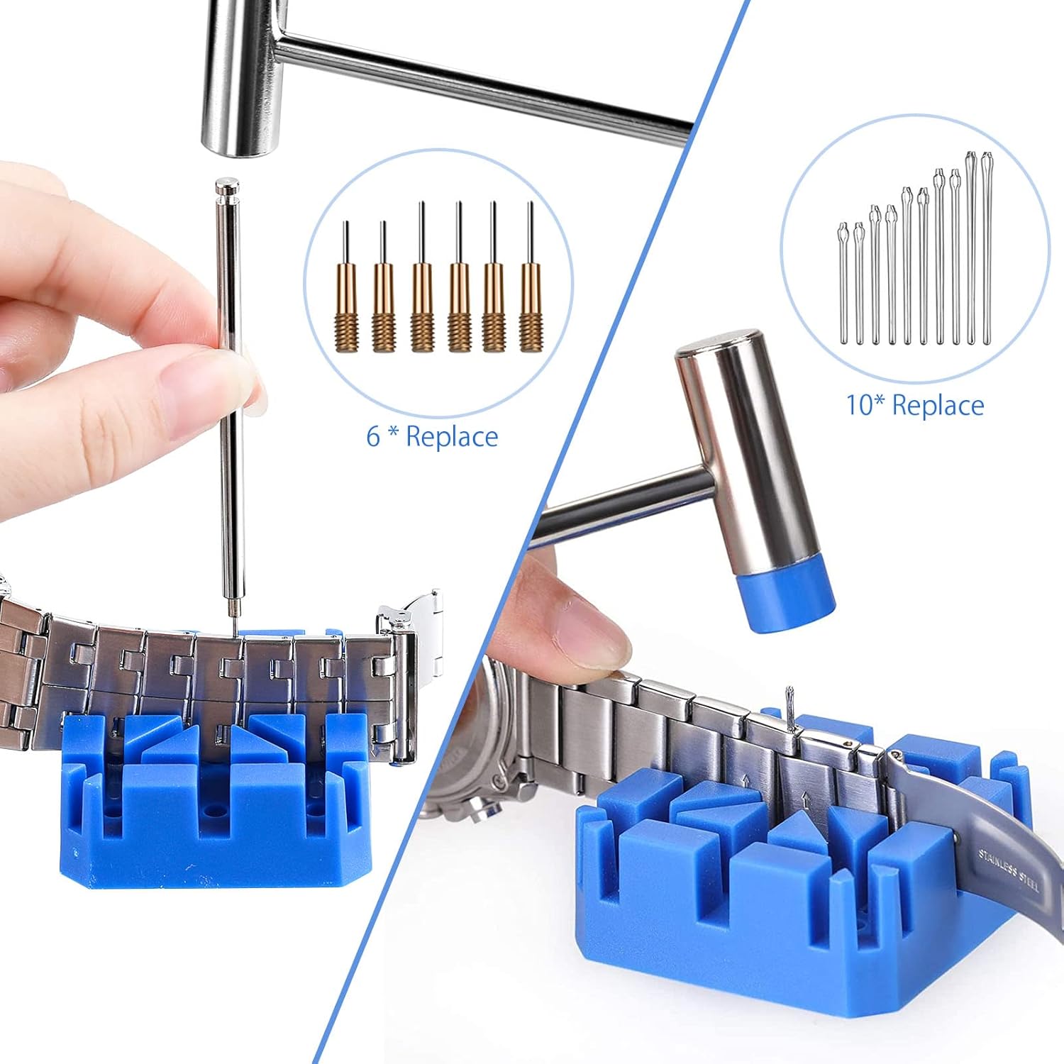 Watch Link Removal Tool Kit, Watch Band Tool for Watch Repair, Bracelet Adjustment, Replacement and Resizing, Watch