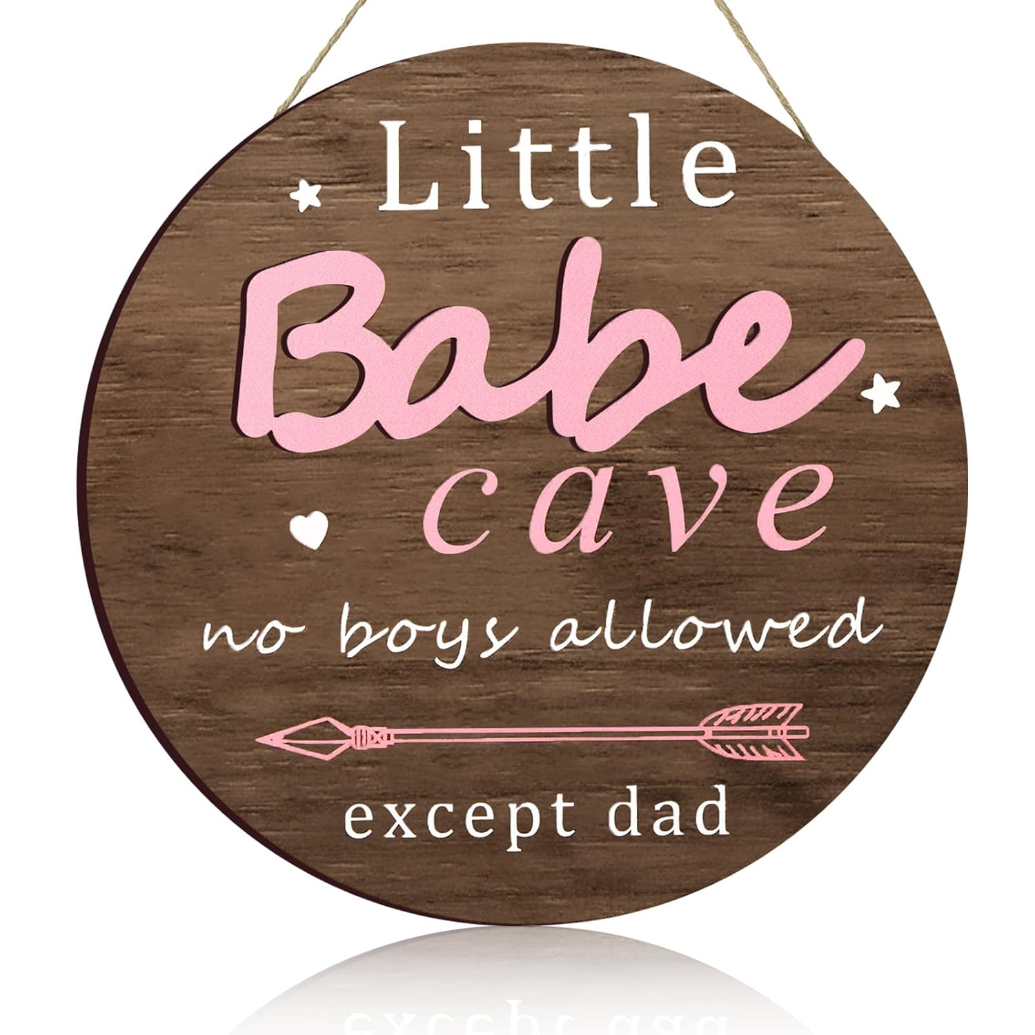 Little Babe Cave Door Sign Wood Baby Girl Nursery Decor Little Girl Nursery Room Wall Art for Bedroom Living Room