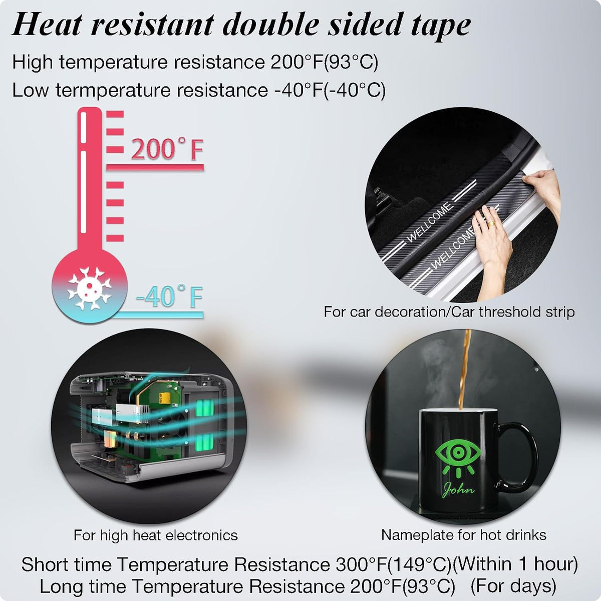 Thin Double Sided Tape,Heat Resistant,Clear Adhesive Tape Strips