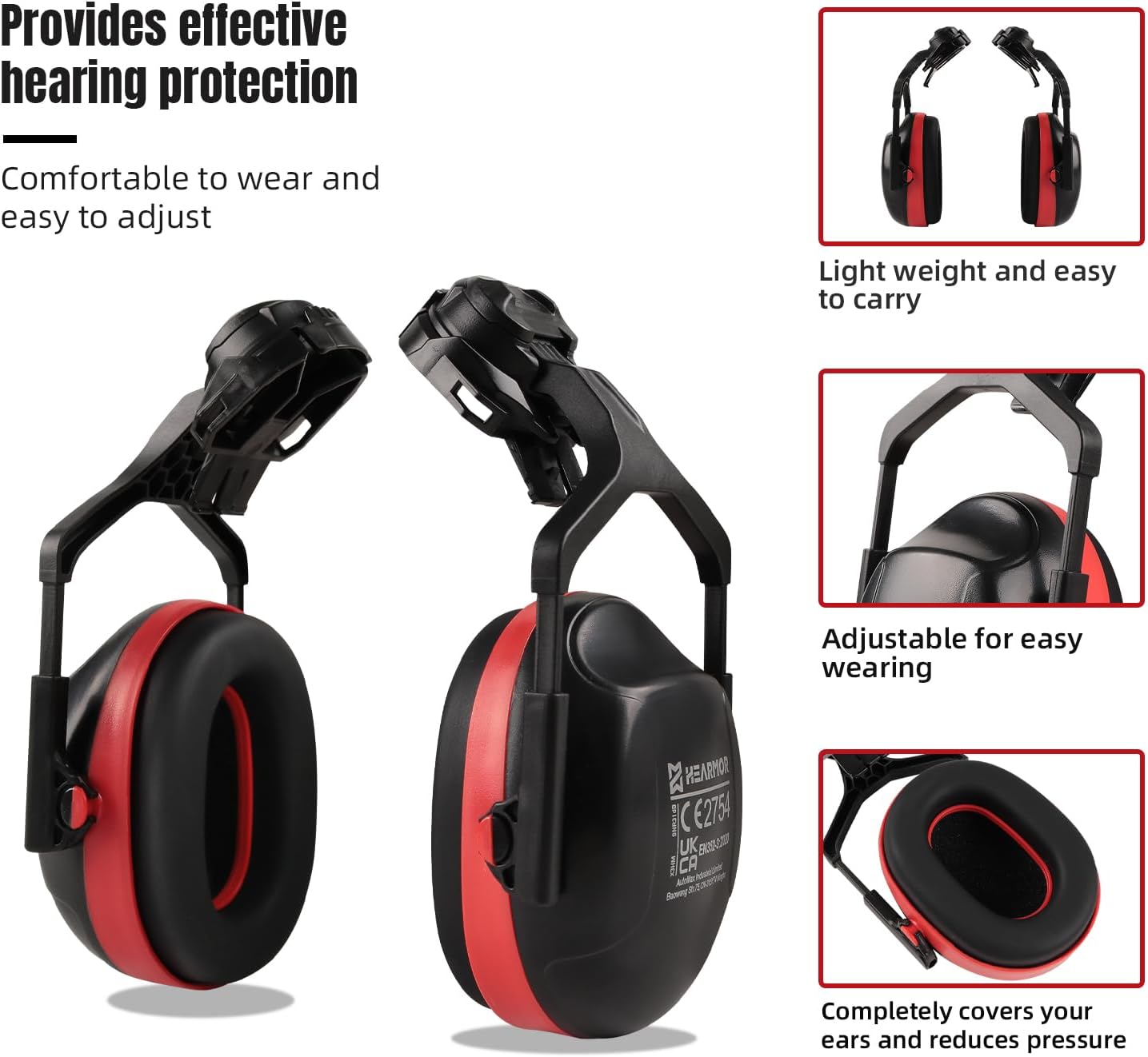 Hearing Protection Ear Muffs, NRR 27dB, Ideal for Manufacturing, Heavy Engineering, Mining, Adjustable & Comfortable