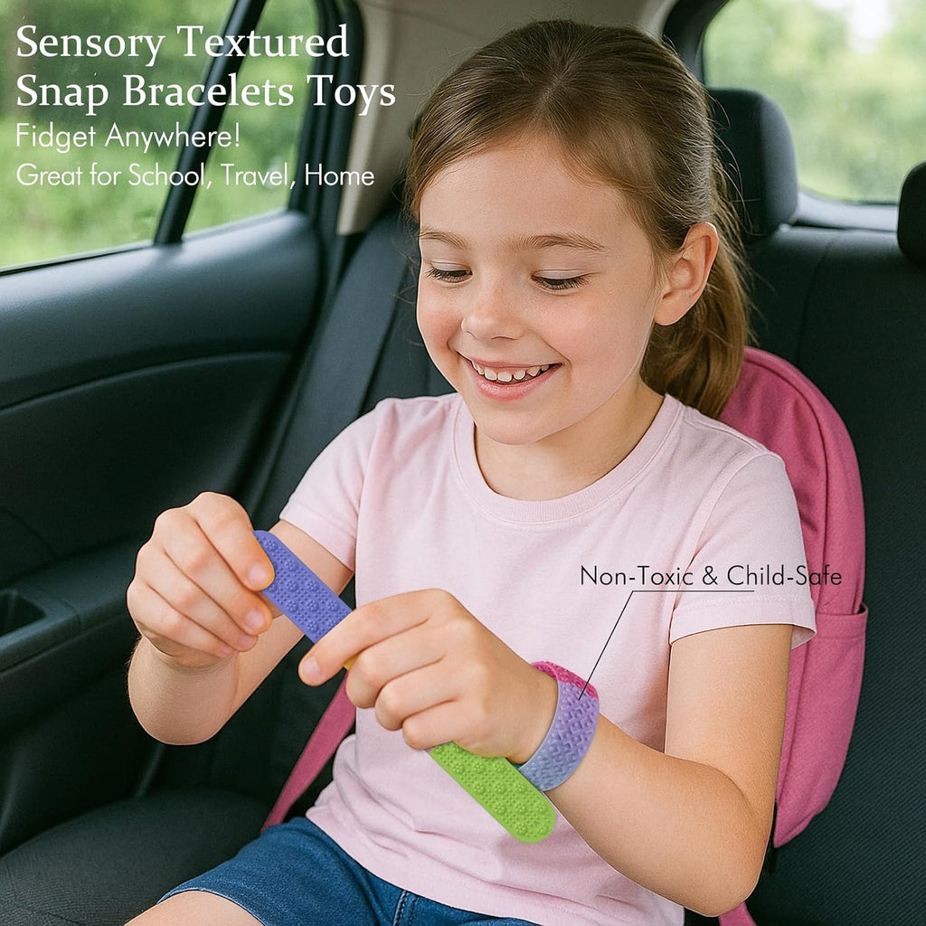 Sensory Slap Bracelets for Kids Teens,6PCS Fidget Toys Snap Bracelets for Stress Anxiety Autistic ADHD,Calm Down