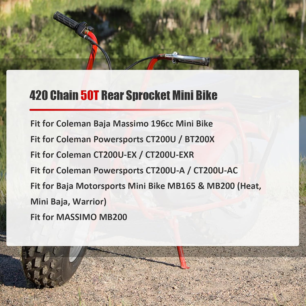 40/41/420 Chain 50T 40mm Rear Drive Sprocket