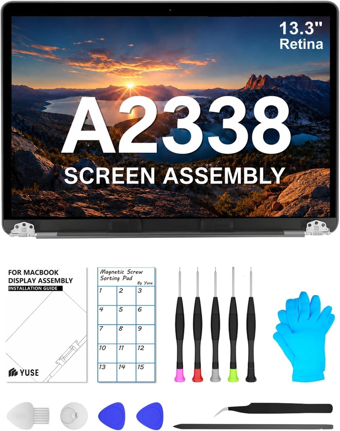 A2338 Screen Replacement 13.3" for MacBook Pro 2020(M1) 2022(M2) LCD-Silver