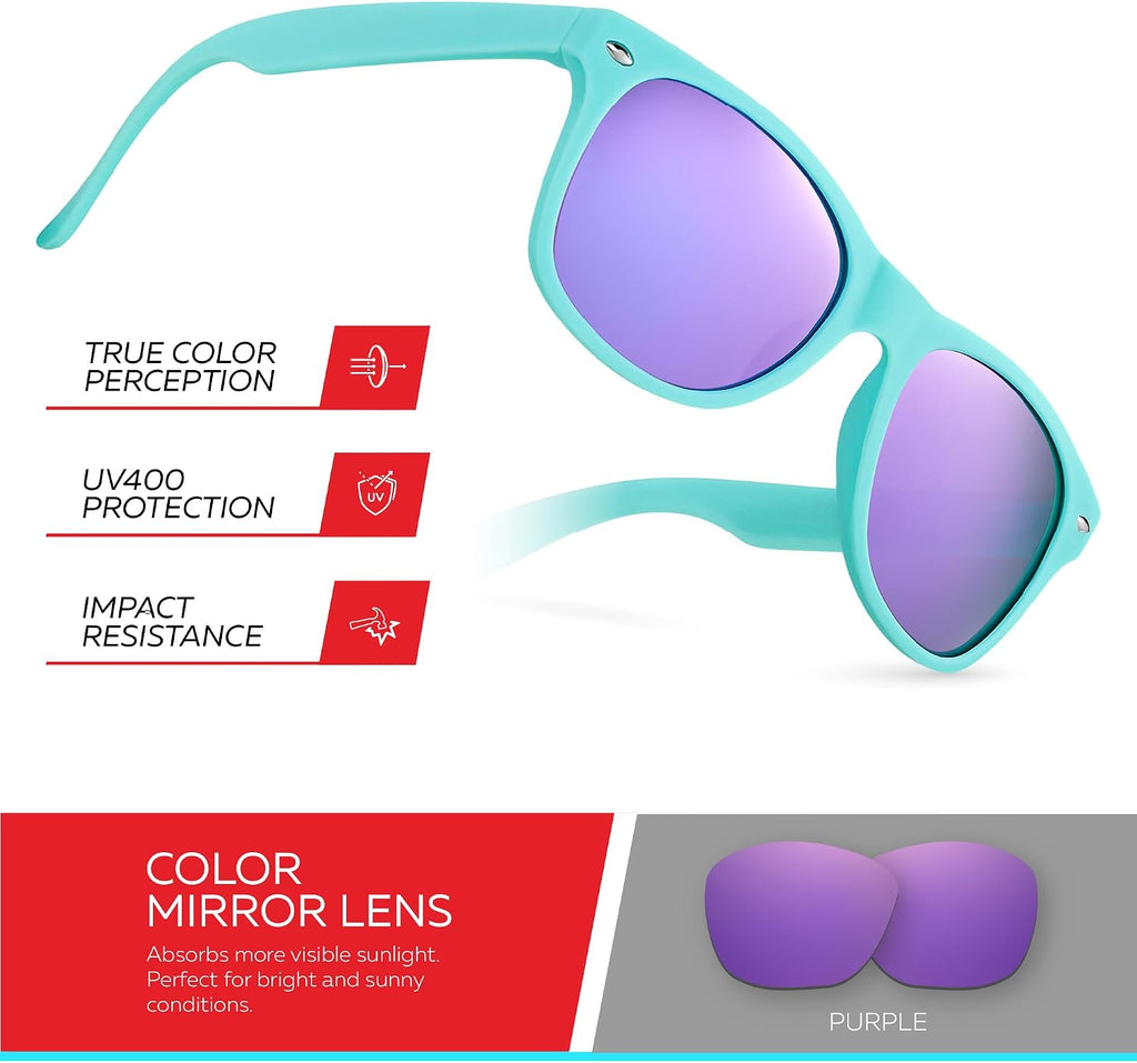 Kids Sunglasses for Boys Girls Age 3-12 - Shatterproof UV400 Toddler Children Sun Glasses