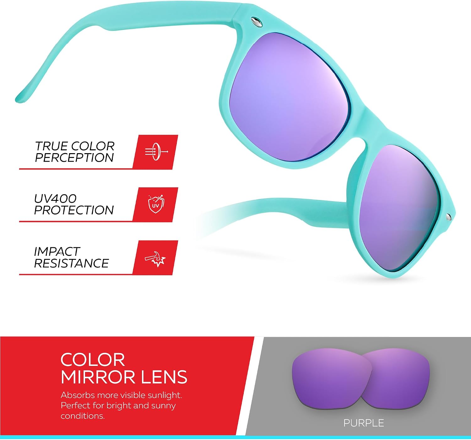 Kids Sunglasses for Boys Girls Age 3-12 - Shatterproof UV400 Toddler Children Sun Glasses