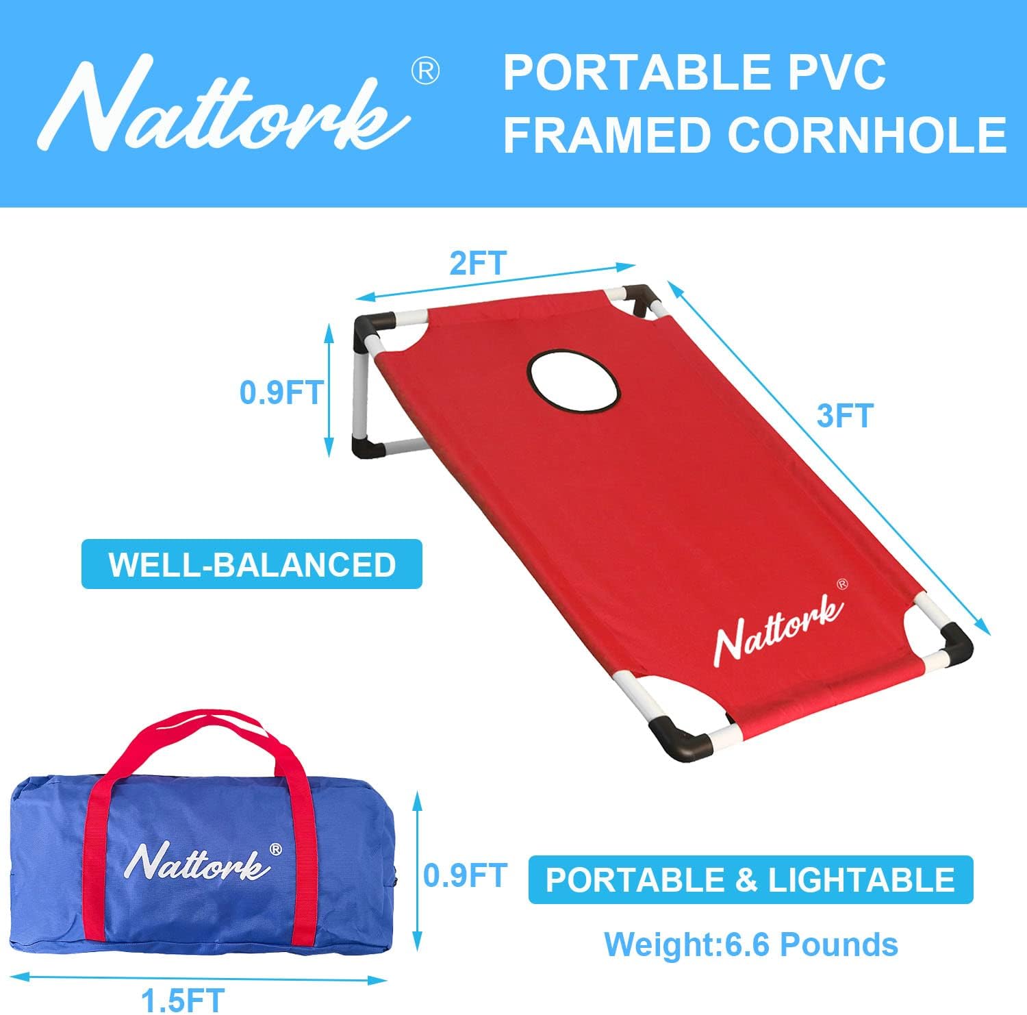 Portable Cornhole Set with 2 Collapsible Cornhole Boards, 8 Cornhole Bean Bags and Carrying Case for Yard Toss Game