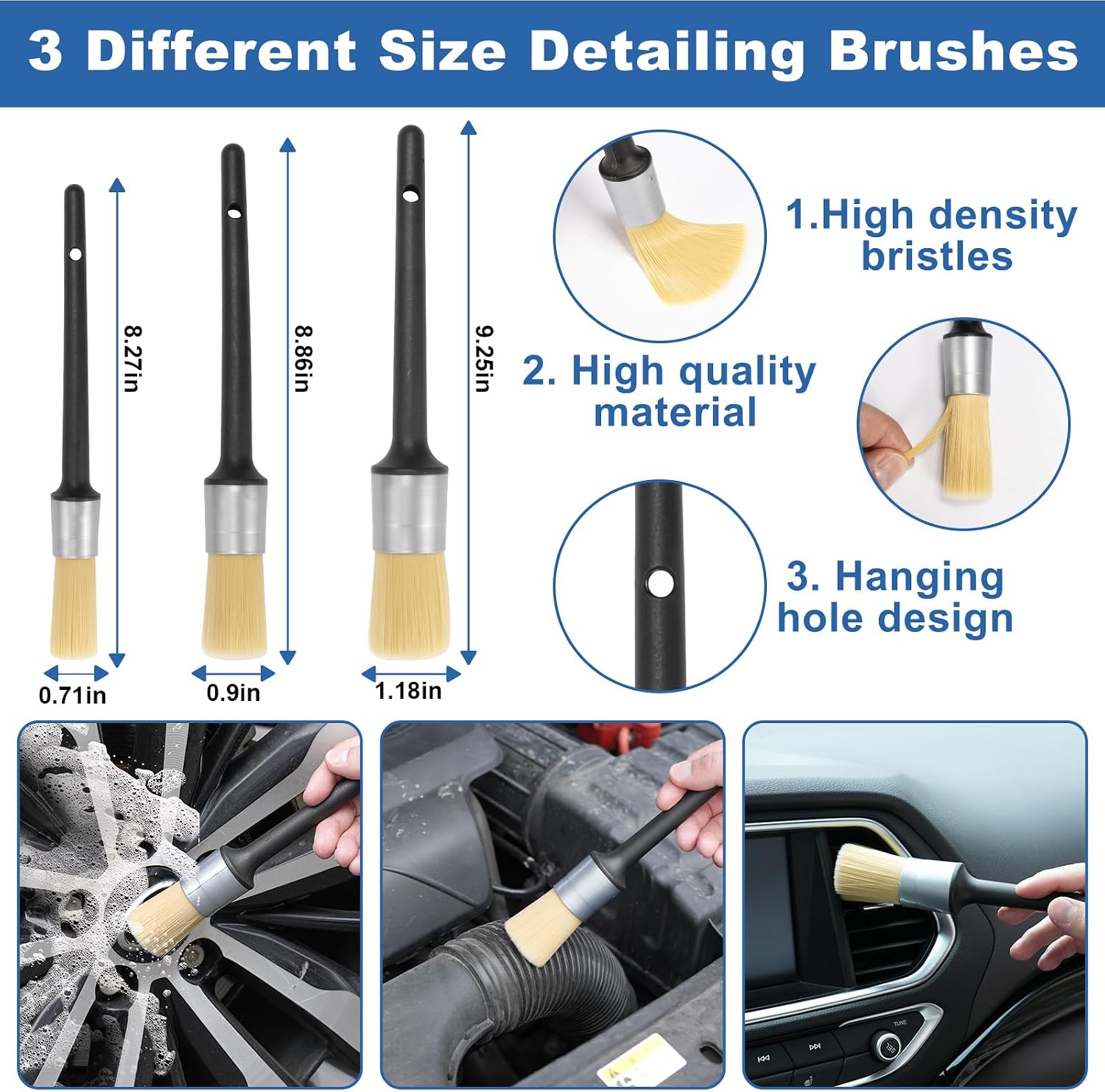 Windshield Cleaner Tool, 13Pcs Car Interior Cleaning Kit, Car Detailing Kit Interior Cleaner, Car Detailing Brushes