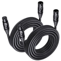 2-Pack Premium XLR to XLR Cable, Microphone Cable, M-F, 25ft | Mic Cable, Male to Female, 21 AWG Oxygen-Free Copper