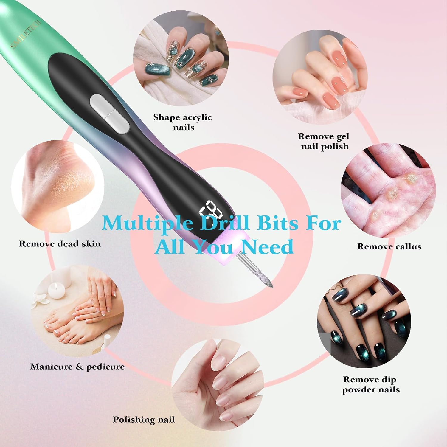 2-in-1 Professional Nail Drill for Acrylic Gel