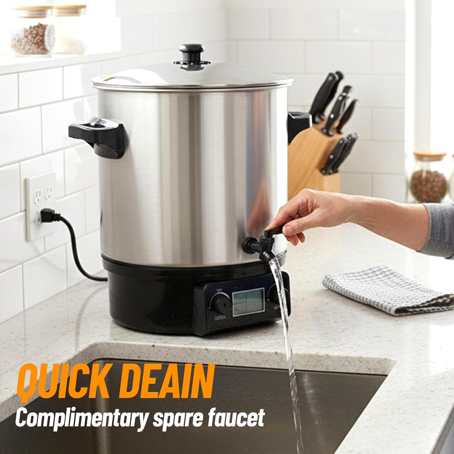 24.5QT Electric Water Bath Canner – Digital LCD Adjustable 86-212°F Timer