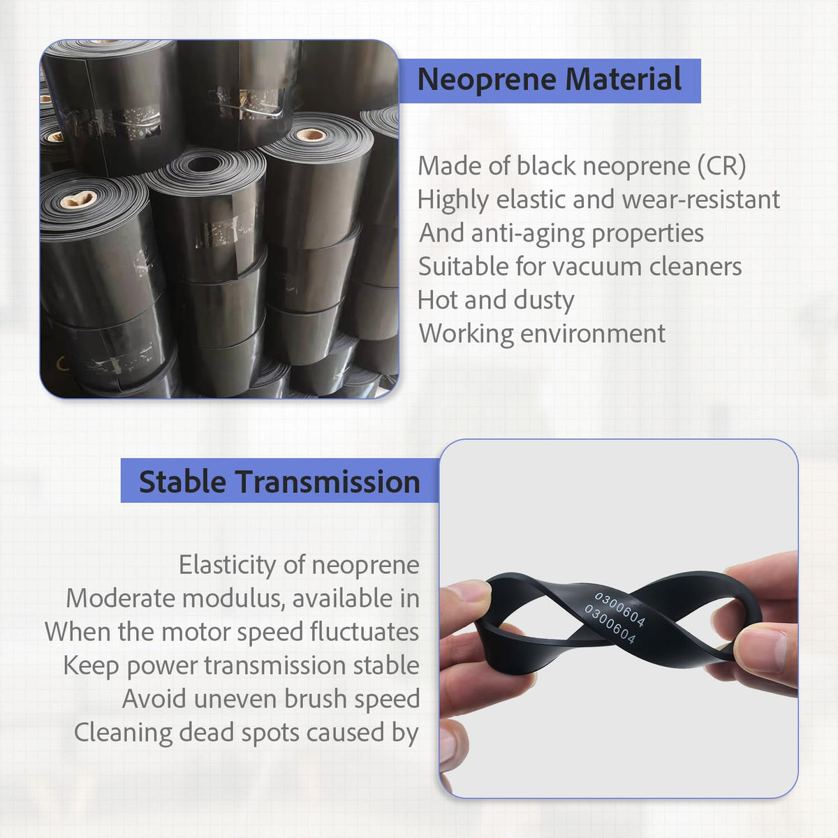 0300604 Vacuum Belts for Oreck XL Vacuum Cleaner Replacement Belts