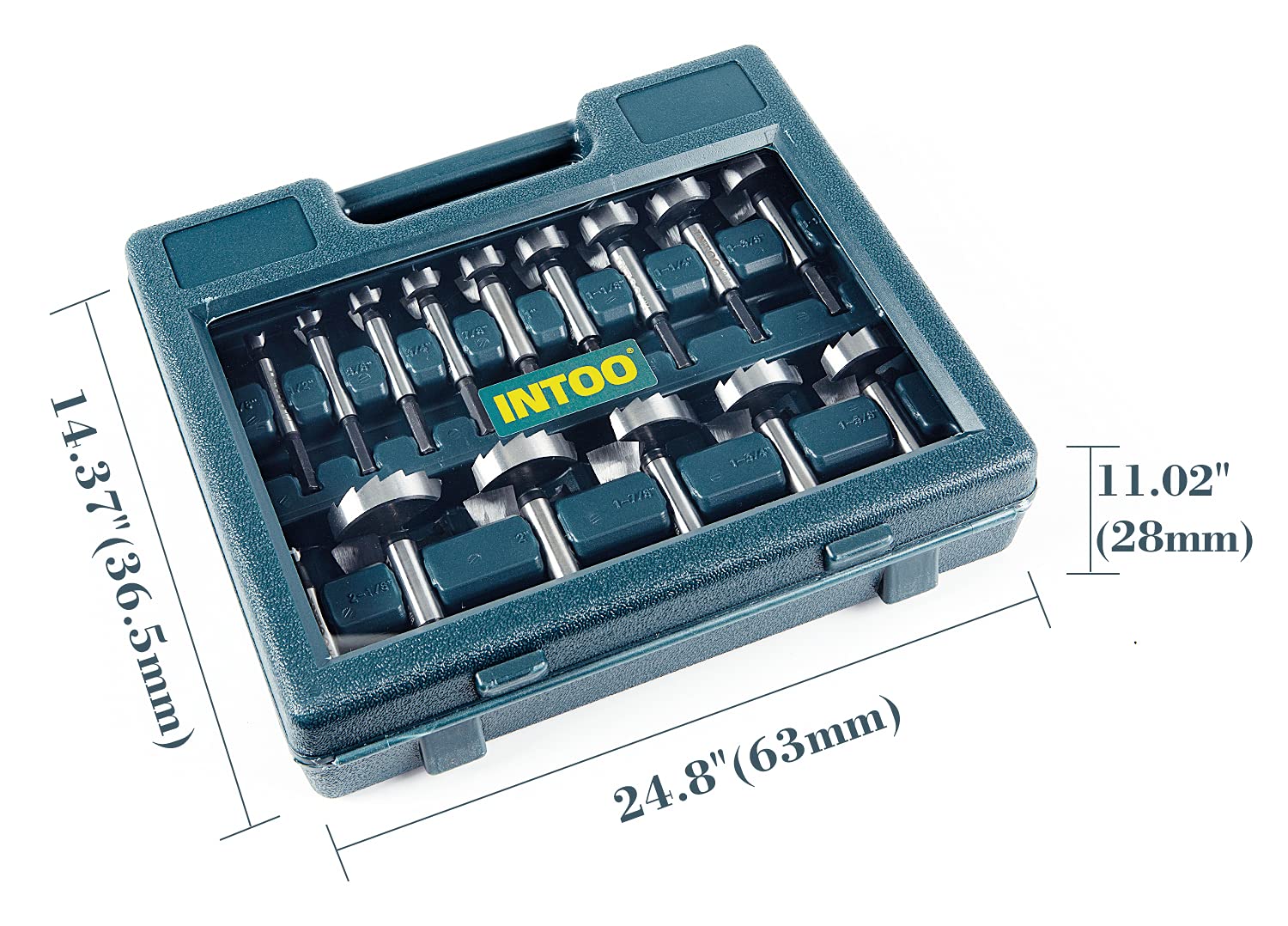 Hex Shank Forstner Bit Set 16 pcs Multi Sided Shank Wood Drill bit Set
