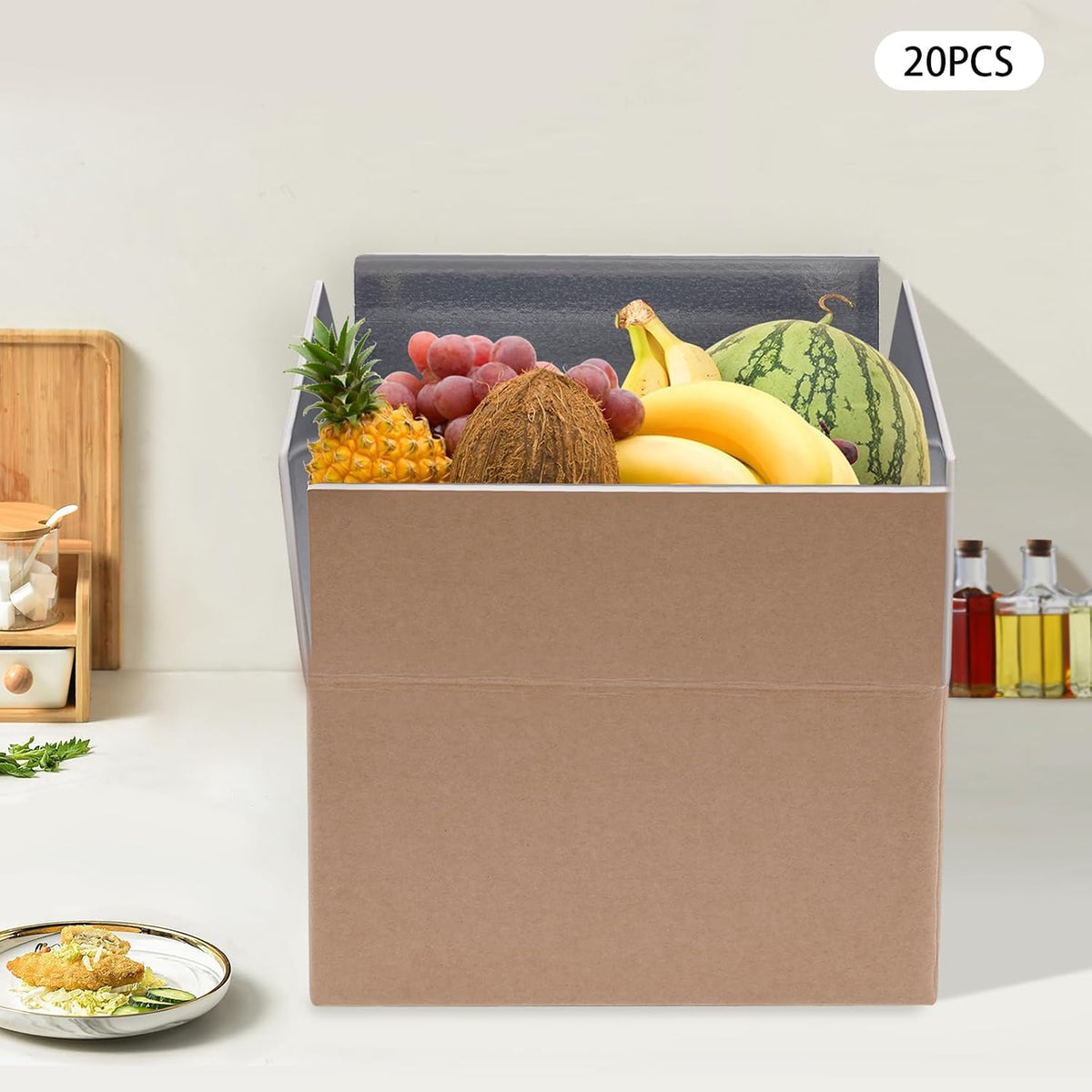 Insulated shipping box for 20 units, 12 x 10 x 8 inches