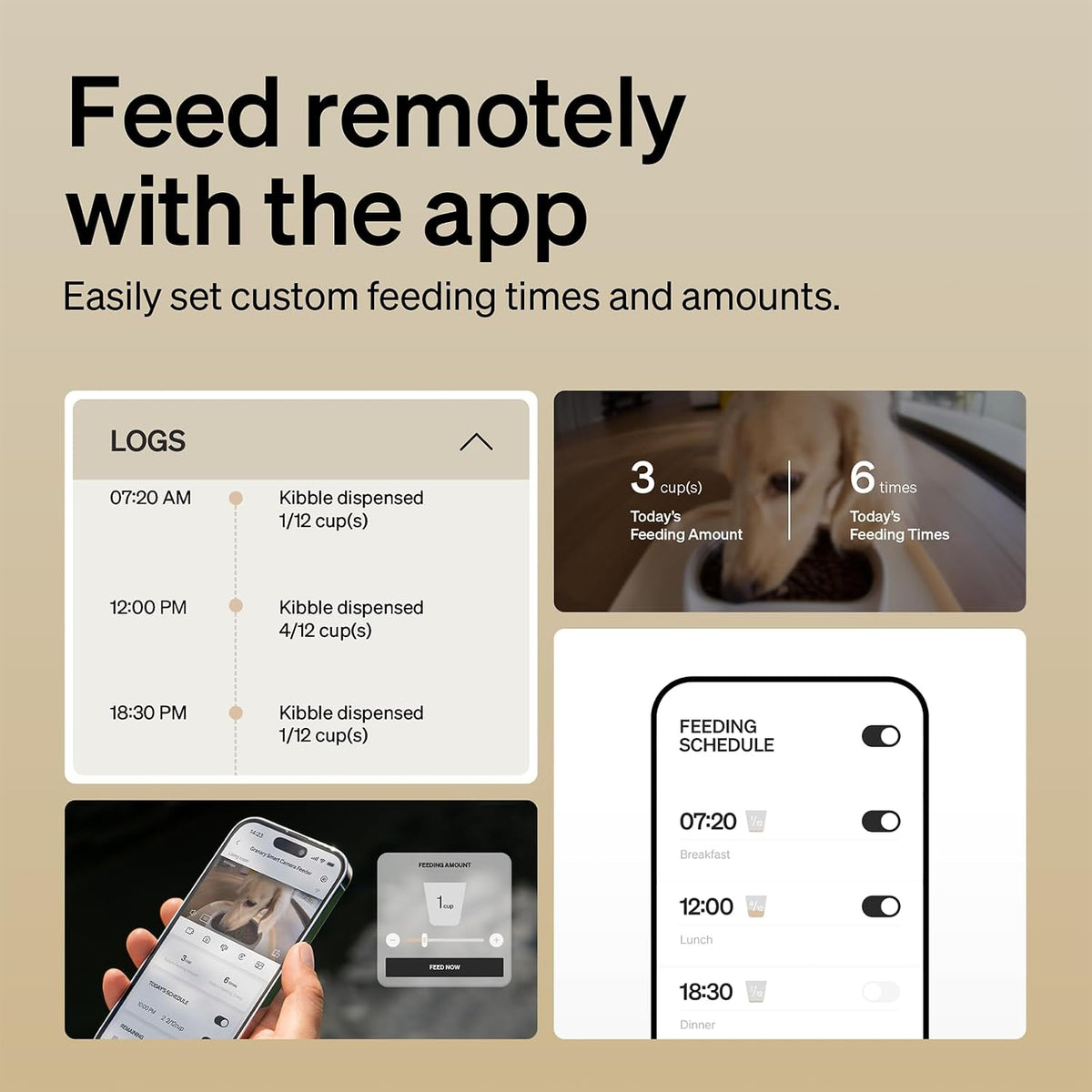 Automatic Cat Feeder with Camera, 1080P HD Video & Night Vision