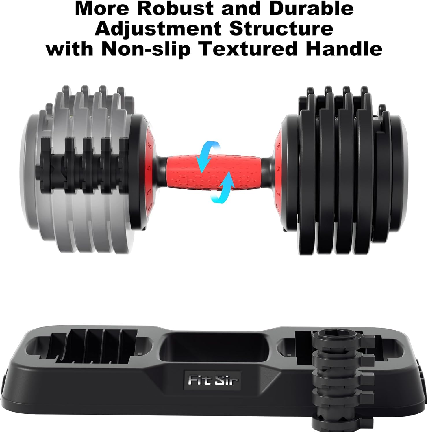 Adjustable Dumbbell Set, 10-in-1 25LB/55LB/90LB Ajustable Dumbbells with Safe Locking System, Enclosed Storage Tray