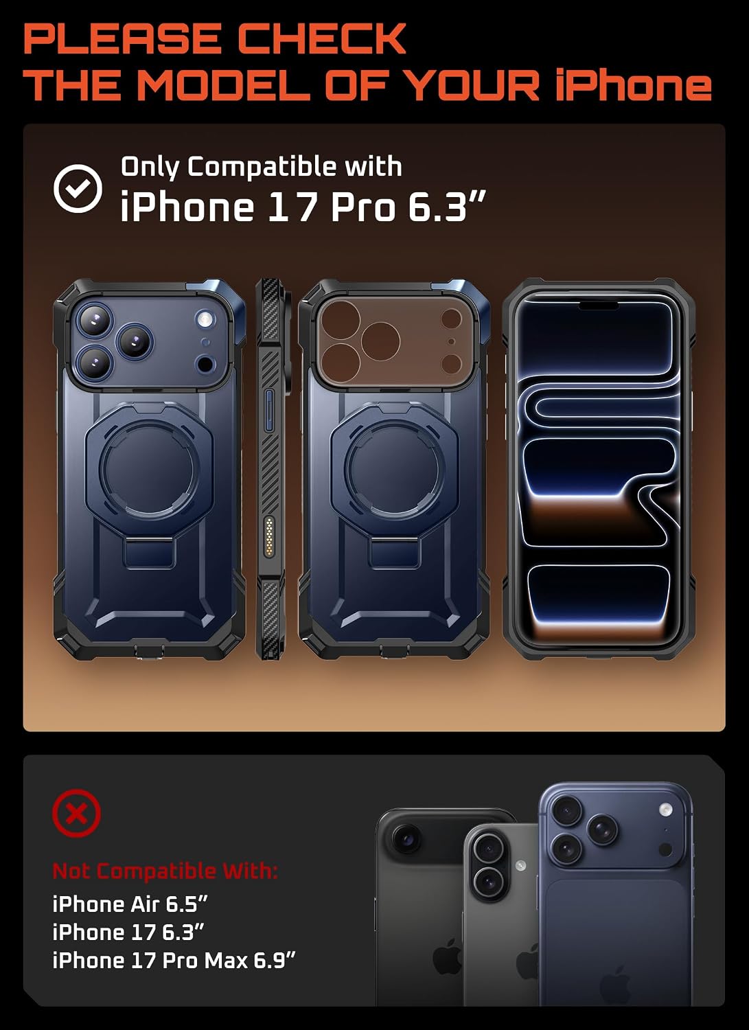 for iPhone 17 Pro Case with Kickstand (Unicorn Beetle Grip), [Camera Control Cover] [Compatible with MagSafe]