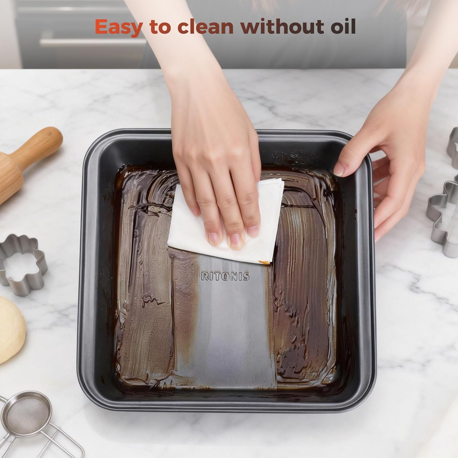 8-Piece Baking Pans Set, Non-stick Bakeware Sets Non-Toxic Baking Sheet Sets for Cooking, Include Round＆Square Cake