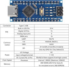 10PCS USB C Nano V3.0 Board, ATmega328P, CH340G Chip 5V 16M, Microcontroller Compatible with Arduino