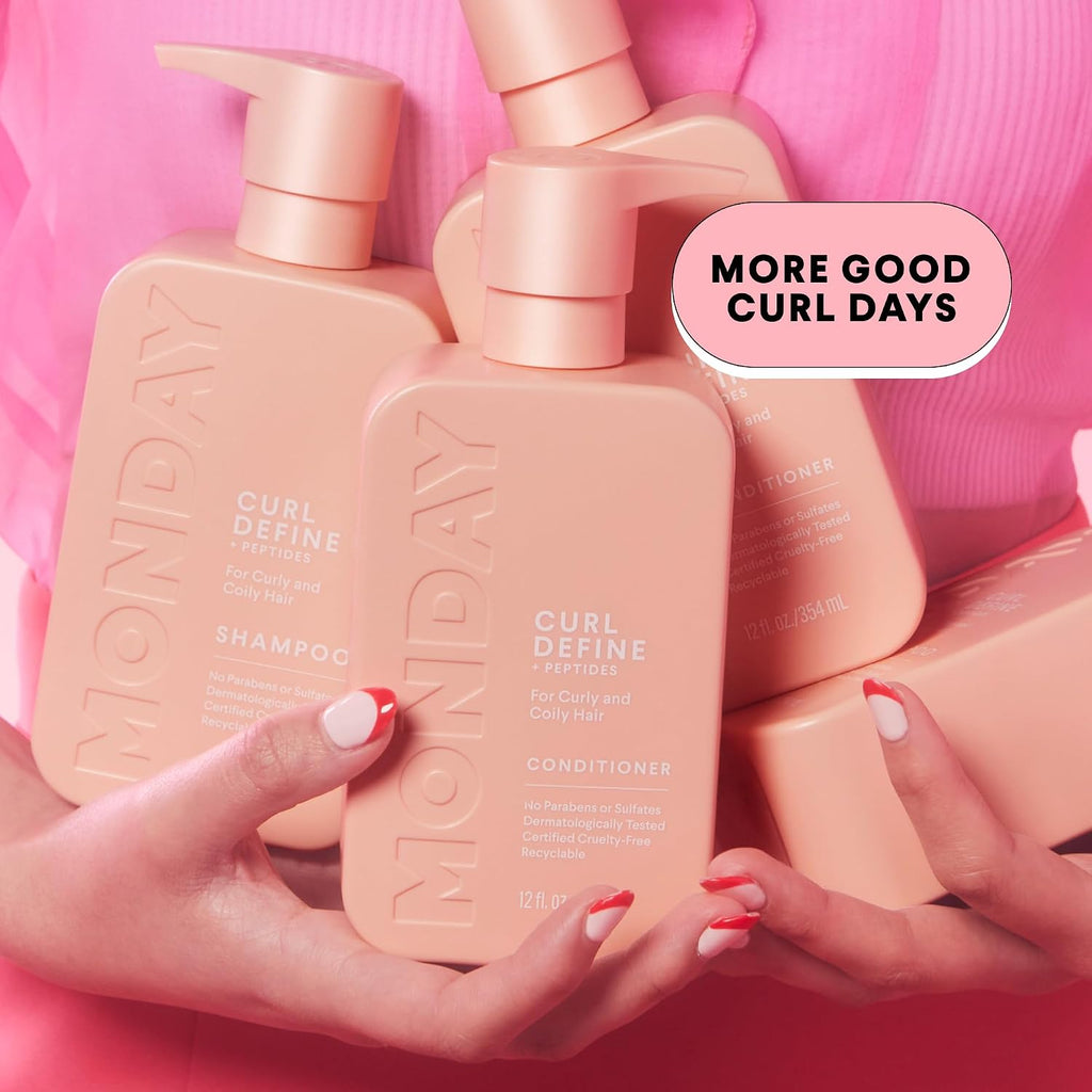 Curl Define Shampoo + Conditioner Set (2 Count) 12 oz Each Nourishes Curls, Tames Frizz, Coconut Oil and Shea Butter