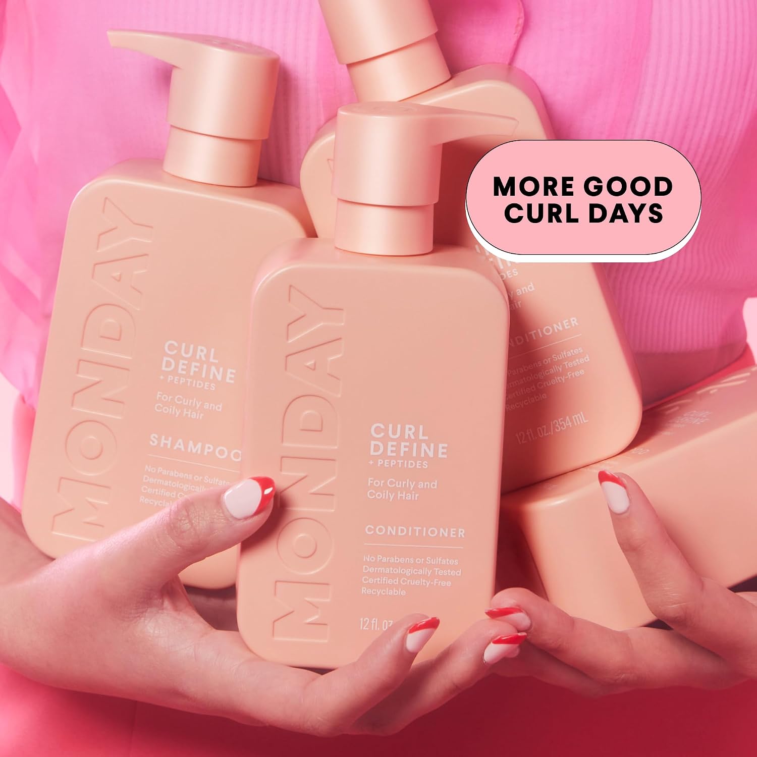 Curl Define Shampoo + Conditioner Set (2 Count) 12 oz Each Nourishes Curls, Tames Frizz, Coconut Oil and Shea Butter